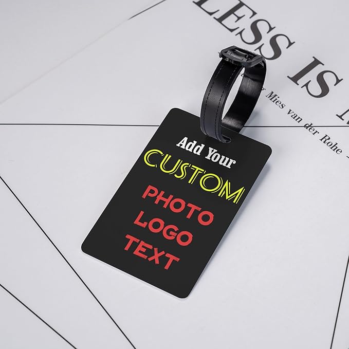 Custom Bag Tag Backpack Tags for Kids Boys Girls Adults Women Men, Personalized Luggage Tags for Suitcases, Design Your Own ID Name Identifier Labels with Photo/Text
