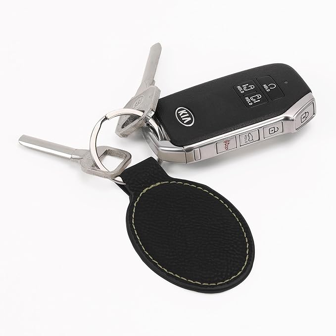 LaserGram Oval Keychain, Soccer Ball, Personalized Engraving Included