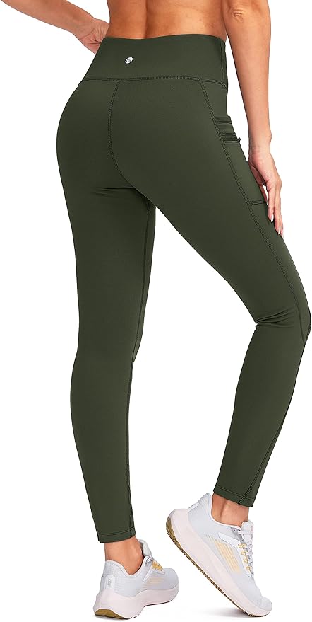 G Gradual Women's Fleece Lined Winter Leggings with Pockets Water Resistant High Waisted Thermal Warm Pants Running Hiking