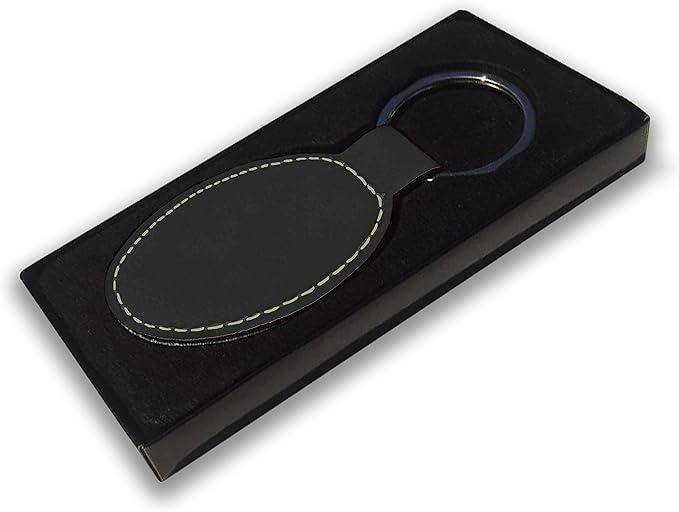 LaserGram Oval Keychain, Soccer Ball, Personalized Engraving Included
