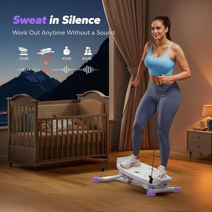 MERACH Balance Board for adults, Mini Stepper with Resistance Bands, Portable Wobble Board Featuring LCD Monitor, 300 lbs Capacity Ski Balance Trainer for Full Body Workout at home gym