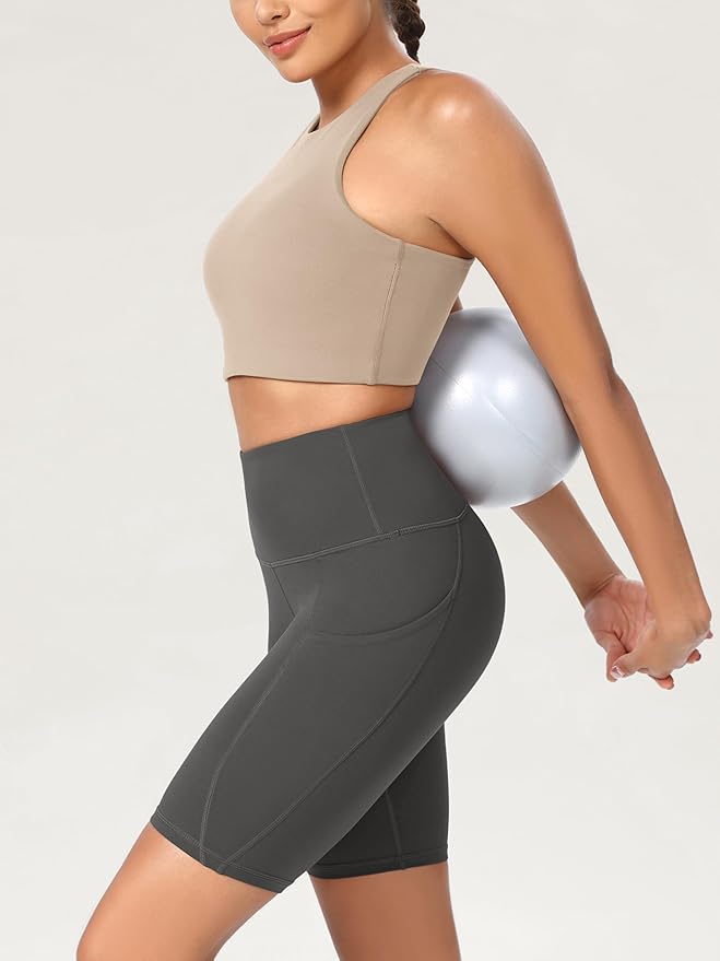 ODODOS Women's Tummy Control Biker Shorts 2.0 with Pockets High Waist Athletic Workout Yoga Shorts-3.5''/ 5"/ 8" / 10" Inseam