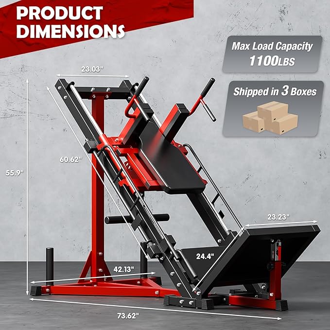 ONNO Leg Press Hack Squat Machine Combo,Adjustable Leg Exercise Machine with Linear Bearing for Home Gym,Specialty Hack Squat Machine for Lower Body Workout with Weight Storage Posts