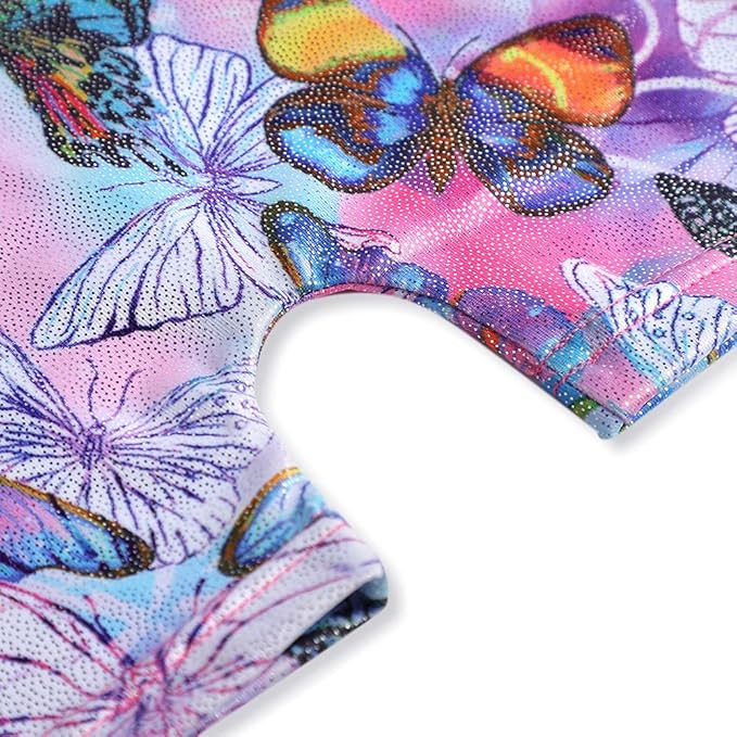 HOZIY Gymnastics Leotards for Girls with Shorts Toddlers Biketards Rainbow Unicorn Dinosaur Mermaid Leopard Flower Galaxy