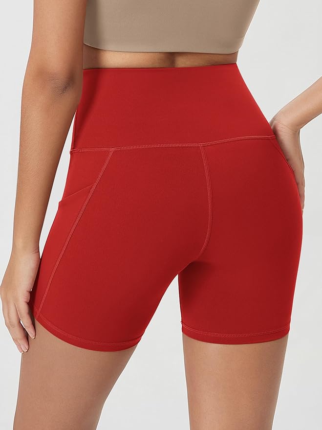 ODODOS Women's Tummy Control Biker Shorts 2.0 with Pockets High Waist Athletic Workout Yoga Shorts-3.5''/ 5"/ 8" / 10" Inseam
