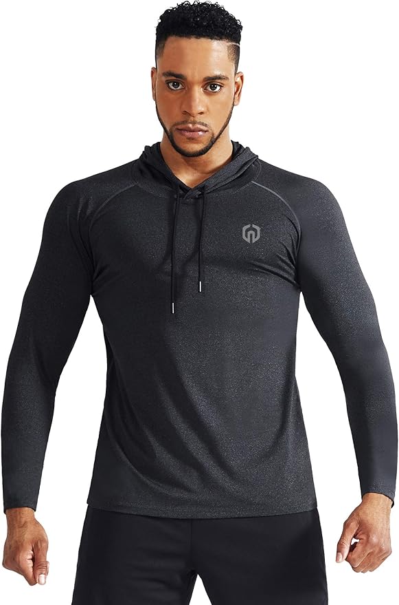 NELEUS Men's Dry Fit Athletic Shirt Workout Running Long Sleeve Shirts with Hoods