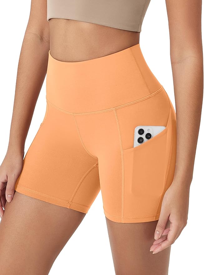 ODODOS Women's Tummy Control Biker Shorts 2.0 with Pockets High Waist Athletic Workout Yoga Shorts-3.5''/ 5"/ 8" / 10" Inseam