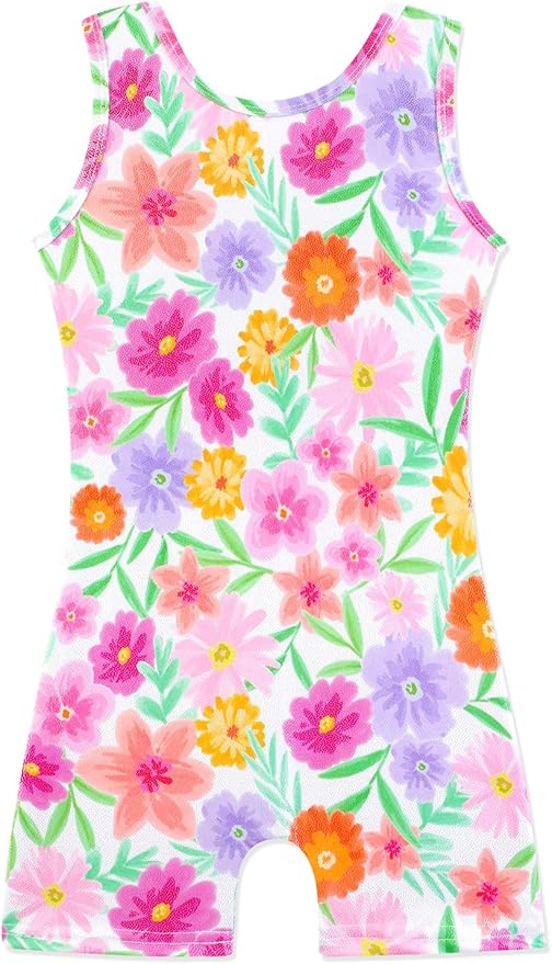 HOZIY Gymnastics Leotards for Girls with Shorts Toddlers Biketards Rainbow Unicorn Dinosaur Mermaid Leopard Flower Galaxy