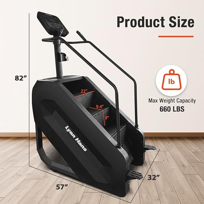 Stair Stepper, Commercial Grade Stepper Machine, Stepmill for Exercise at Home, Stair Climber for Cardio and Lower Body Workouts,15 Speed Levels, 660LBS Capacity, 15-165 Steps/Minute