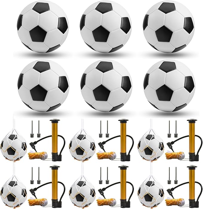 6 Pcs Operation Christmas Soccer Ball Bulk with Pump Needles,Size 5/4/3 Sport Soccer Ball Training Ball for Adult Soccer for Christian Charity Donation Supplies