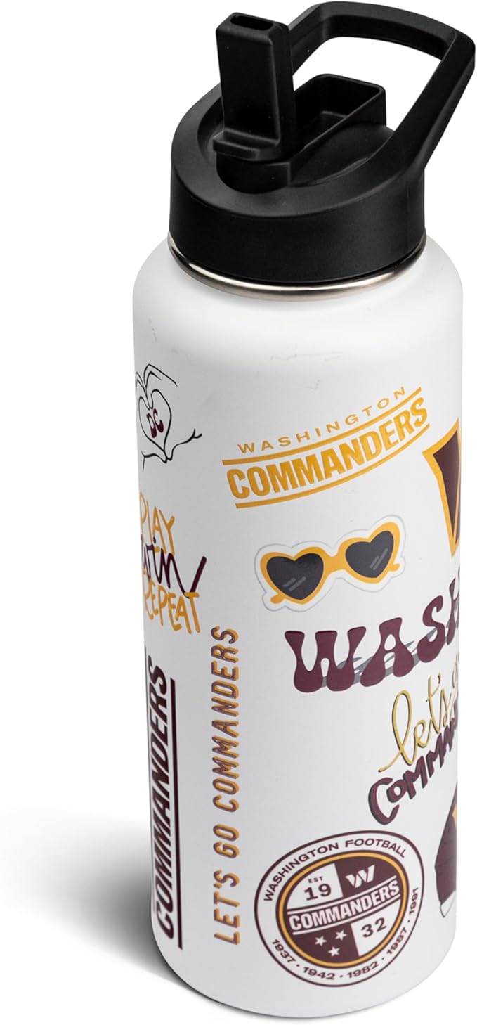 The Memory Company Officially Licensed NFL 34oz Water Bottle - Premium Stainless Steel Double-Wall Insulated, Leakproof Design