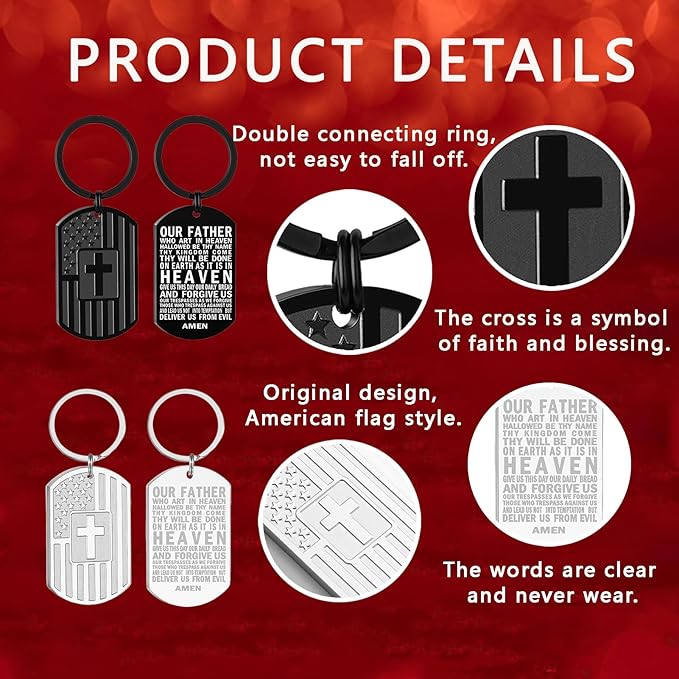 DuoDiner Stocking Stuffers Christmas Gift-Keychain Gifts for Men Religious Mens Gifts
