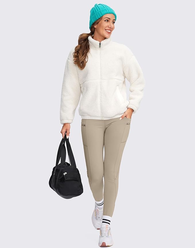 G Gradual Women's Fleece Lined Winter Leggings with Pockets Water Resistant High Waisted Thermal Warm Pants Running Hiking