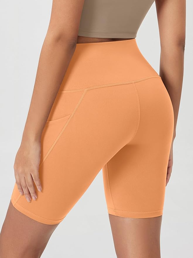 ODODOS Women's Tummy Control Biker Shorts 2.0 with Pockets High Waist Athletic Workout Yoga Shorts-3.5''/ 5"/ 8" / 10" Inseam