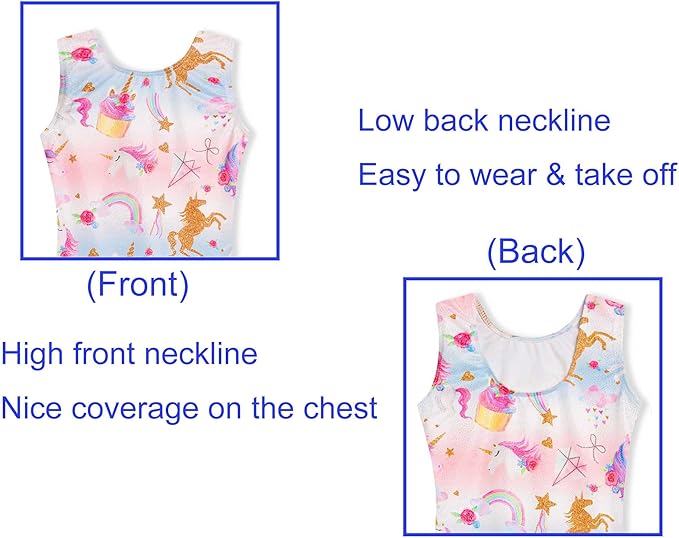 Domusgo Gymnastics Leotards for Girls Sparkly One-Piece Pro Kids Unitard Biketards with Shorts