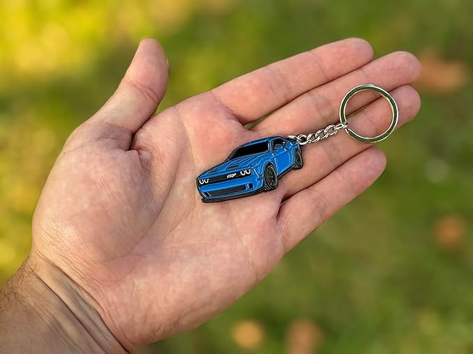 DODGE Challenger Keychain – Officially Licensed Dodge Accessories Key Chain for RT SRT Cool Toy Car Men Gift