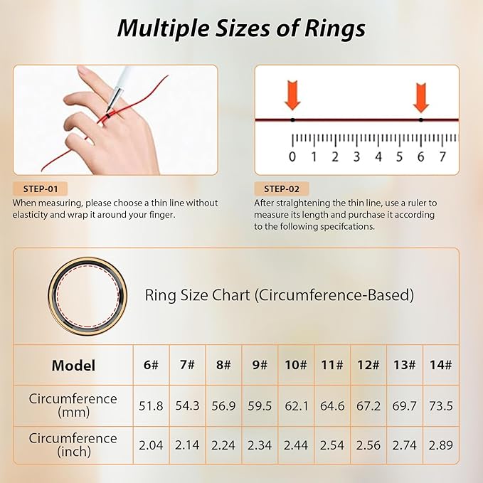 Smart Ring for Women Men Health Ring with Heart Rate, Blood Oxygen, Blood Pressure, Sleep Tracker, Step Tracker, IP68 Waterproof Fitness Ring for iOS & Android,No Subscription Fee (Gold, 12#)