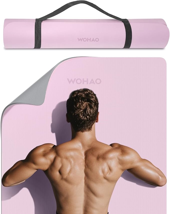 Extra Thick 8mm Yoga Mat, 72"x28" Non Slip Exercise Mat, Reversible 2-Sided Dual Color Premium POE Material, with Carrying Strap for Yoga, Pilates, Home Gym