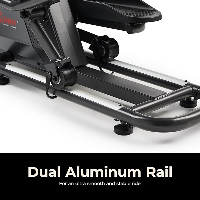 Sunny Health & Fitness Smart Upright Elliptical w/Pulse Sensor Built-in, Indoor Full-Body Cross-Training & Cardio Exercise Machine for Home, Free SunnyFit App Connection, Optional Long Stride Length