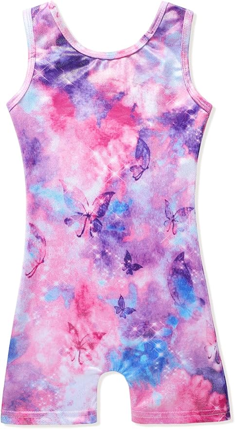 Leotards for Girls Gymnastics Toddler Dance Biketards Mermaid Unicorn Athletic Dance Wear Shiny Rainbow Blue Hotpink