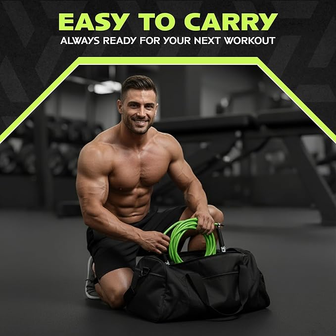 Rage Fitness R2 Jump Rope - Green PVC Training Rope with Speed Bearing Handles