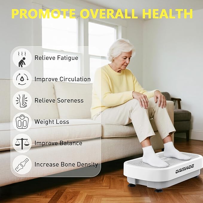Vibration Plate Exercise Machine, 9 Modes Vibrating Platform for Lymphatic Drainage, 3D Upgraded Vibrated Plates for Weight Loss, Home Full Body Workout Equipment for Fitness