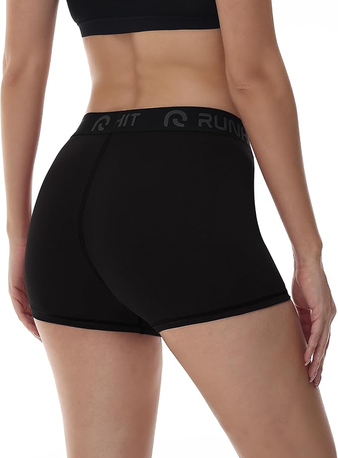 Runhit 3" Volleyball Shorts Womens 3 Pack Compression Shorts for Women Spandex Shorts Women Workout Athletic Yoga Gym