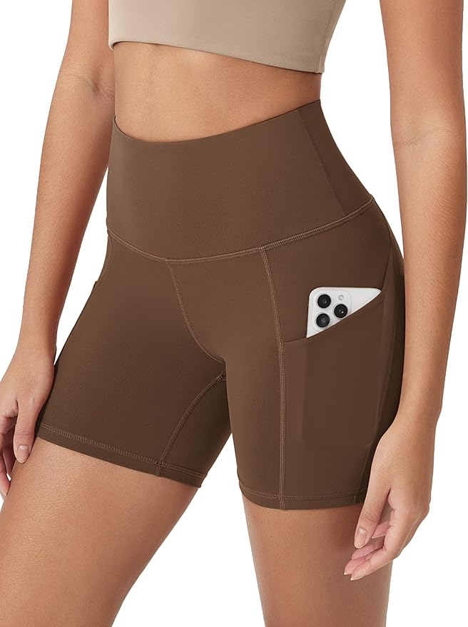 ODODOS Women's Tummy Control Biker Shorts 2.0 with Pockets High Waist Athletic Workout Yoga Shorts-3.5''/ 5"/ 8" / 10" Inseam