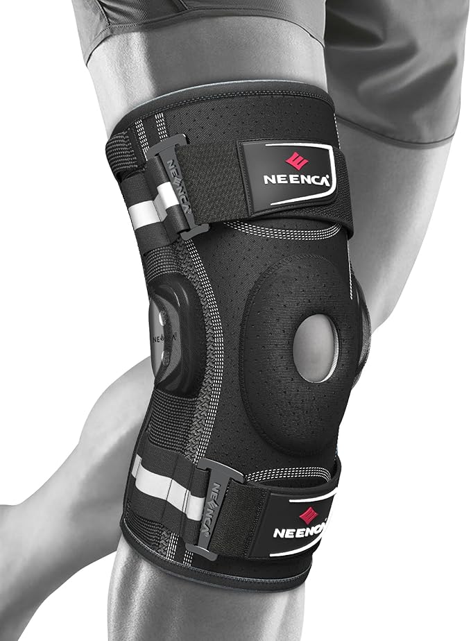 NEENCA Professional Knee Brace for Knee Pain, Adjustable Hinged Knee Support with Removable Side Stabilizers, Strong Stability for Joint Pain Relief, Arthritis, Meniscus Tear, ACL, PCL, Runner, Sports