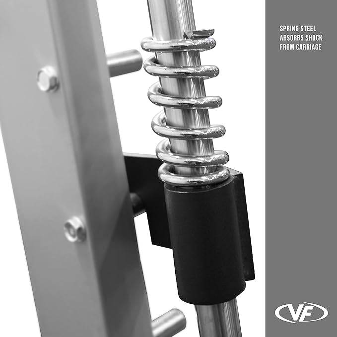 Valor Fitness Smith Machine Multi-Function Power Rack - 500lb Squat Rack or Bench Press Station - 2" Plate Storage Pegs- Attached Sliding Knurled Barbell - Home Gym