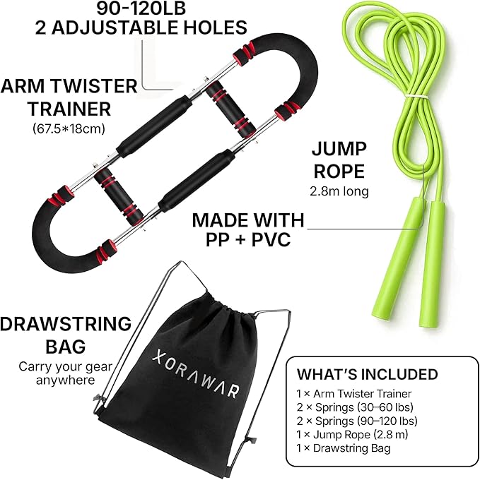 Twister Arm Trainer for Men | 2 Pairs of Springs 30–120 lbs | Fitness Equipment | Gym Equipment for Home | Chest and Arm Trainer | Arm Exercise Equipment | Calisthenics Equipment