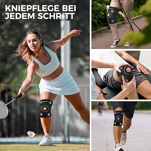 Knee Support Brace for Women Men, Adjustable Knee Compression Sleeve Brace Patellar Pad Tendon - Arthritis Pain, Meniscus Tear, Injury Recovery, Running, Workout, Neoprene Knee Braces with Stabilizers and Open Patella, Black