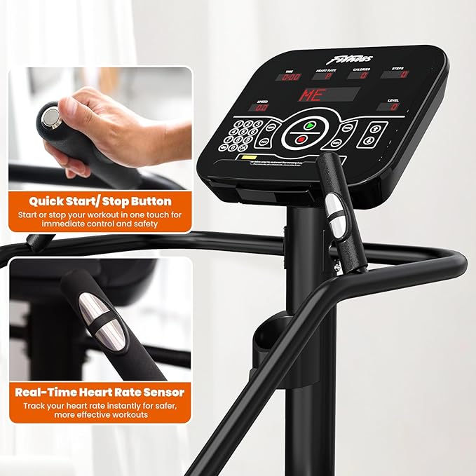 Stair Stepper Machine with LED Screen, Commercial Grade Stair Climber, Continuous Climbing Exercise Machine for Cardio, 15 Speed Levels Stair Master, 15-164 Steps/Min