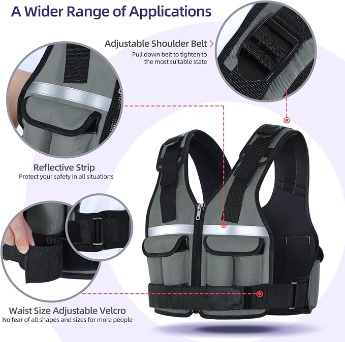 Sportneer Adjustable Weighted Vest Weights: 2-18 lbs/2-40 lbs Washable Weight Vest for Walking 16 In 1 Fast Adjust Rucking Vest for Women and Men Home Gym Running Jogging Strength Training Vests