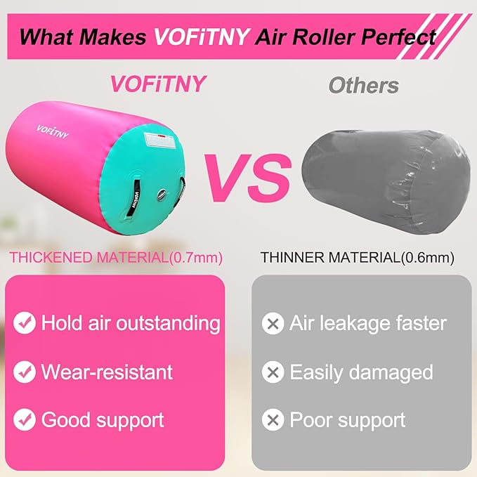 VOFiTNY Gymnastics Tumbling Equipment Air Barrel Inflatable Octagon Tumbler Roller Back-bend Trainer Cheerleading Without Pump