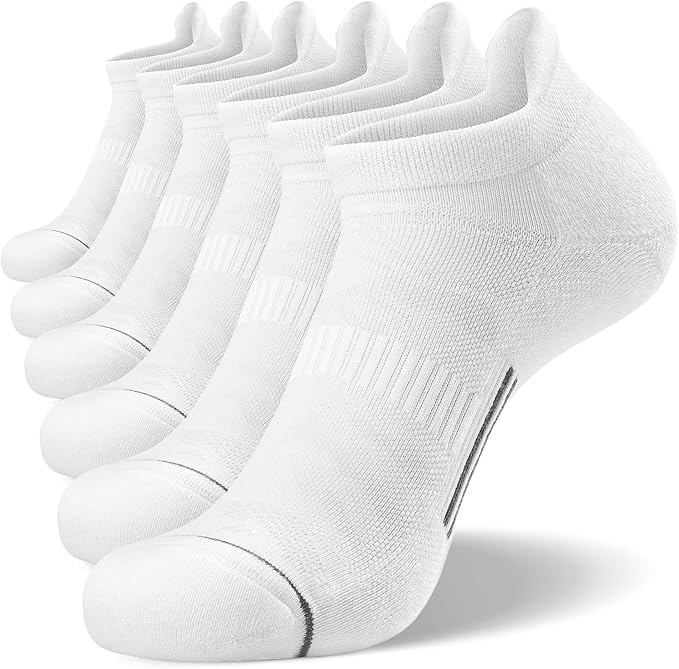 FITRELL 6 Pack Men's Ankle Running Socks Low Cut Cushioned Athletic Sports Socks 7-9/9-12/12-15