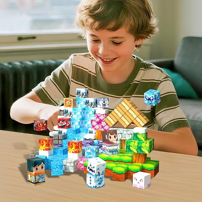 150pcs Magnetic Blocks Toys for Kids, Stacking Magnets, School STEM Toys Birthday Gifts for Boys and Holiday Easter Gifts BSG008