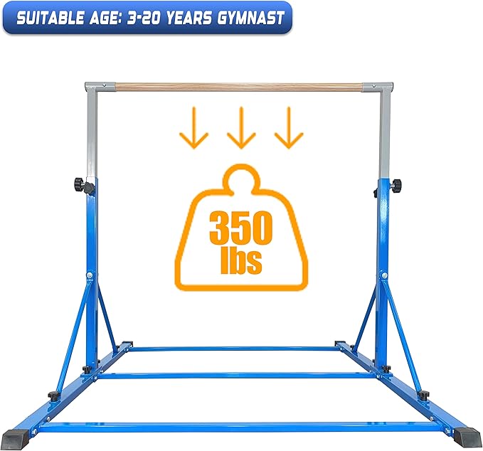Marfula Gymnastic Bar For Kid and Teenage of 3-25, 5Ft/8 FT Base Length 4Ft Width 5Ft Adjust Height, Gymnastic Kip Bar For Gymnast, Gymnastic Training Equipment For Professional Training Home Club Use