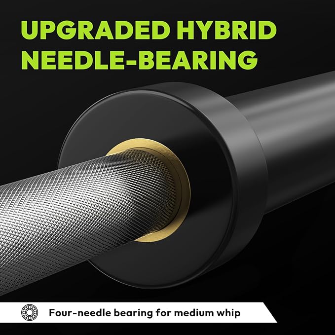 Olympic Barbell, 45lb/35lb 2-inch Weight Bar for Bench Press, 7ft/6.5ft Olympic Bar, 1000 lb/1500 lb High-Capacity, Hard Chrome, Knurled Grip, Strength Training Deadlift Weightlifting Squat
