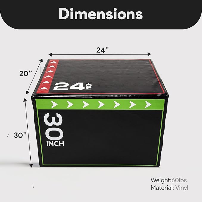 BalanceFrom 3-in-1 Foam Plyometric Jump Box for Home Gym with Multiple Height Options – Versatile Plyo with Non-Slip Surface for Strength, HIIT, Step-Ups, and Agility Training