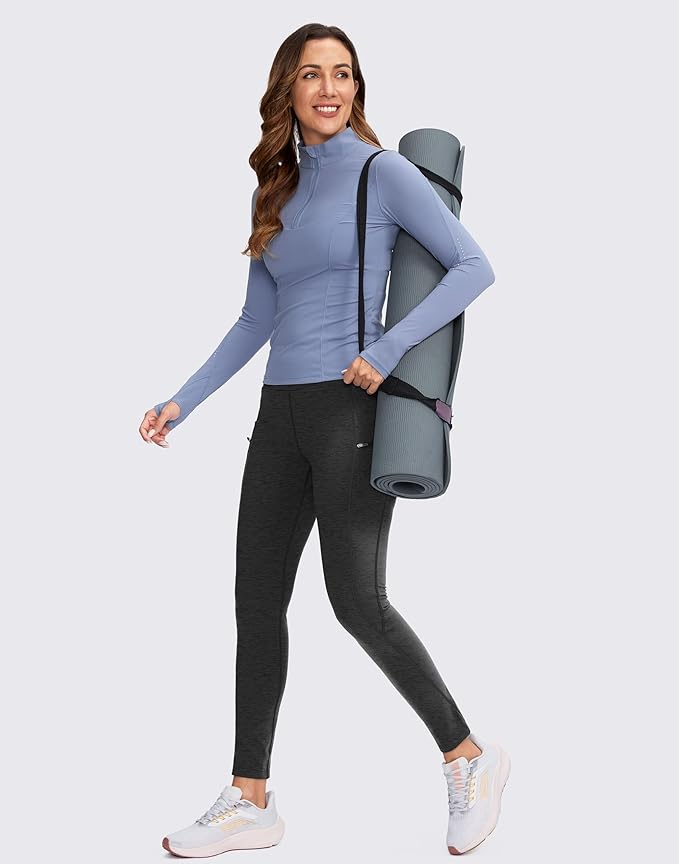 G Gradual Women's Fleece Lined Winter Leggings with Pockets Water Resistant High Waisted Thermal Warm Pants Running Hiking