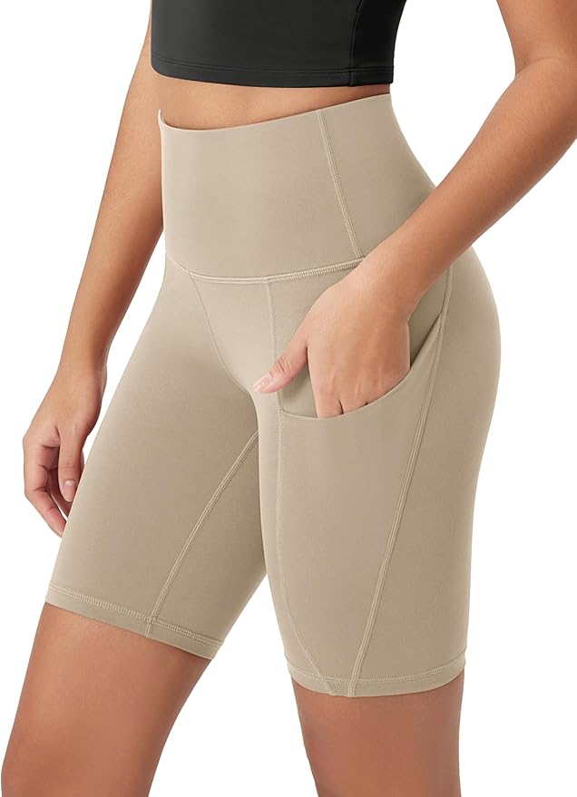 ODODOS Women's Tummy Control Biker Shorts 2.0 with Pockets High Waist Athletic Workout Yoga Shorts-3.5''/ 5"/ 8" / 10" Inseam