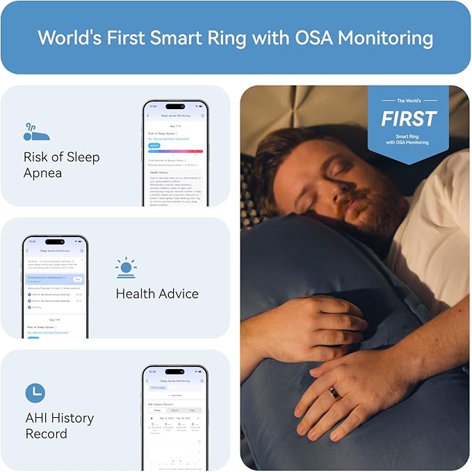 RingConn Gen 2, World’s First Smart Ring with Sleep Apnea Monitoring, No APP Subscription, 12-Day Battery Life, Stress/Heart Rate/Women's Health Tracker, Android & iOS Compatible (Rose Gold, Size 7)