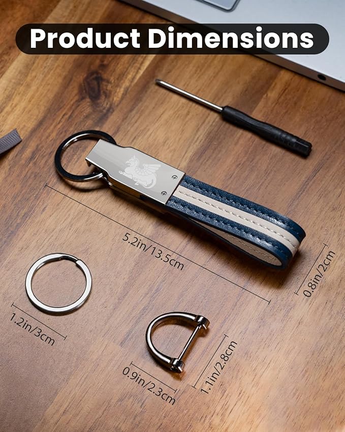 Handmade Leather Keychain for Men, Key Chains for Car Keys, Quick Release, 100% Italian Premium Leather