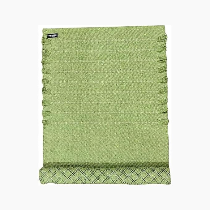 Indian Handmade100 % Organic Anti Skid Multi Colour Cotton Yoga Mat - Eco-Friendly Hand-Woven Rug - Non-Slip & Thick (24”x72”x5mm) for Hot yoga & Everyday Fitness at Home - Comfortable & Foldable Extra-Long Mat