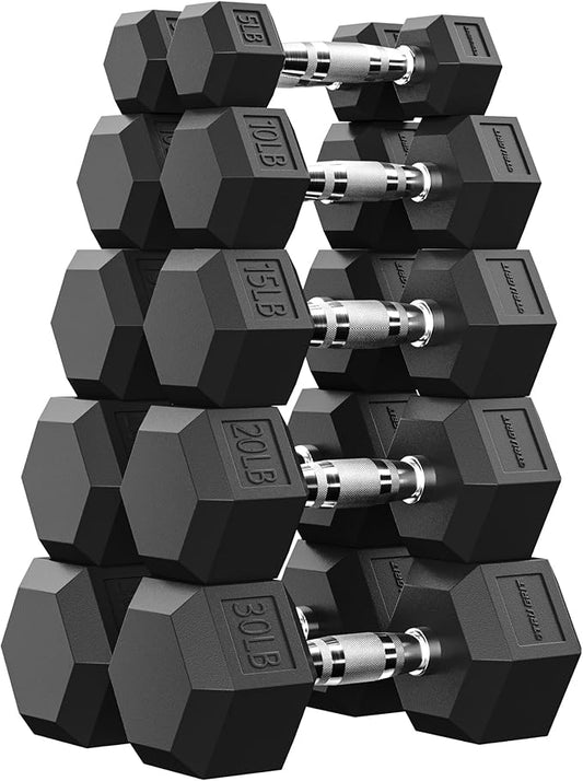 Dumbbell Sets with Rack, Rubber Hex Dumbbells, 160/220/280/360/450/550LBS, Hand Weights with Chrome Handle for Strength Training