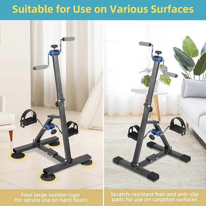 Arm and Leg Pedal Exerciser for Seniors - Seated Pedal Exerciser for Elderly, Stroke Recovery Pedal Exercise Equipment for Senior, Knee & Foot Stroke Therapy Equipment for Adults, Elliptical for Seniors