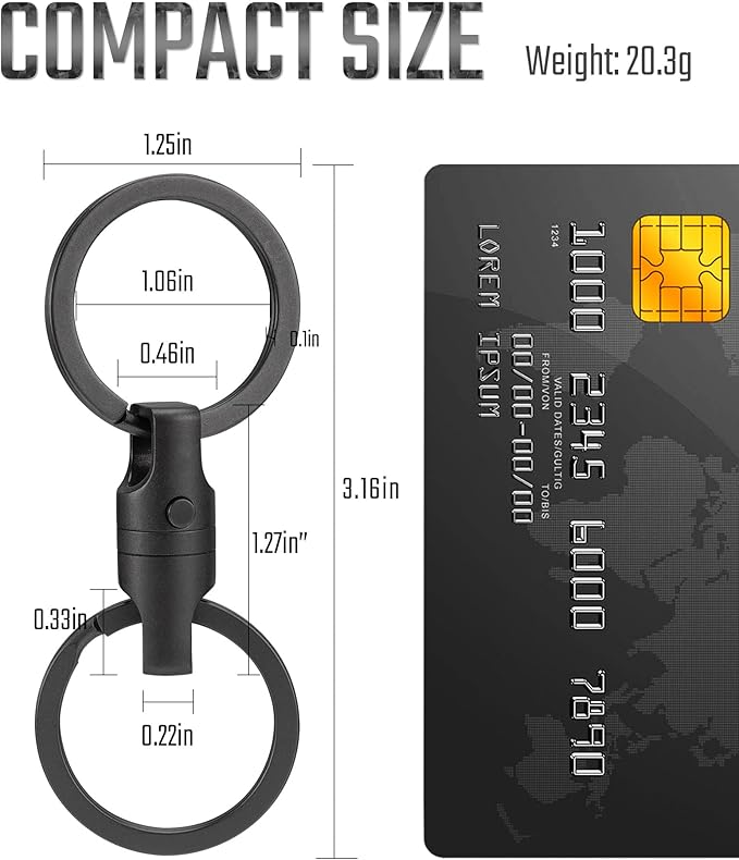 KeyUnity KA45 Titanium Quick Release Keychain, Magnetic Keychain For Car Keys-360 ° Rotatable