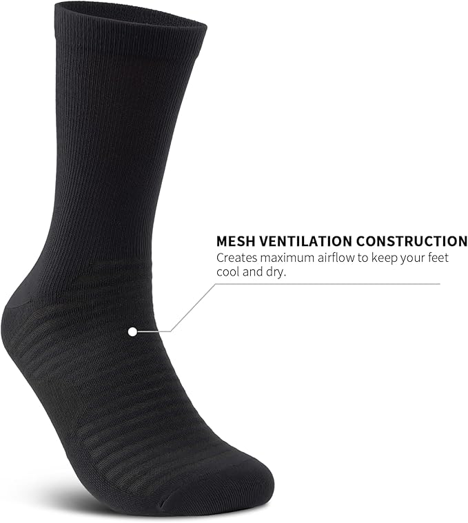 PAPLUS Compression Athletic Crew Socks (6 Pairs) for Men & Women