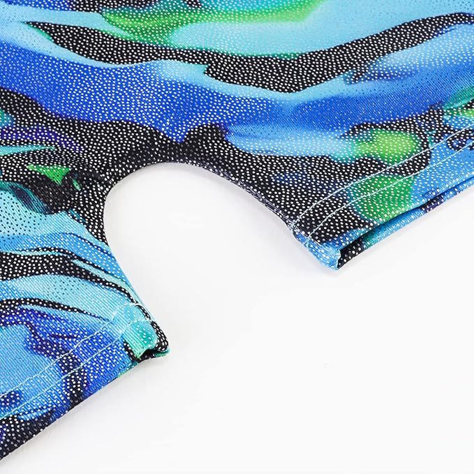 HOZIY Gymnastics Leotards for Girls with Shorts Toddlers Biketards Rainbow Unicorn Dinosaur Mermaid Leopard Flower Galaxy